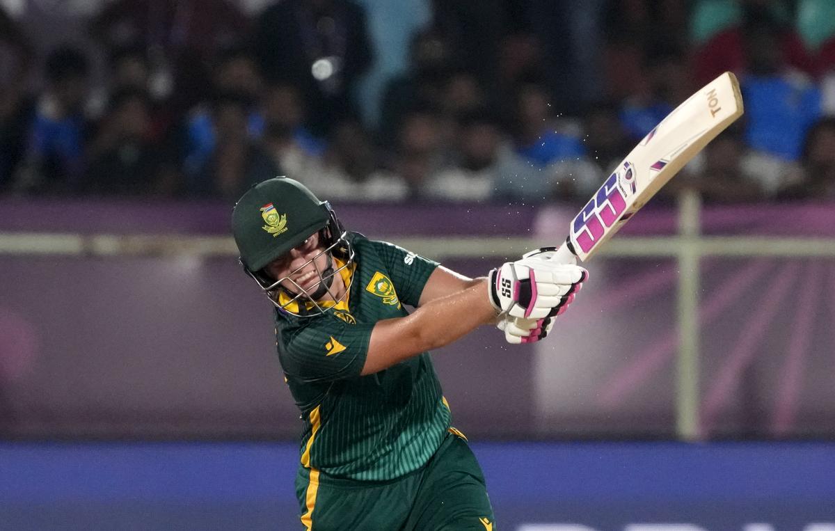 Nadine de Klerk during her match-winning knock against India in the World Cup. Nadine de Klerk during her match-winning knock against India in the World Cup.