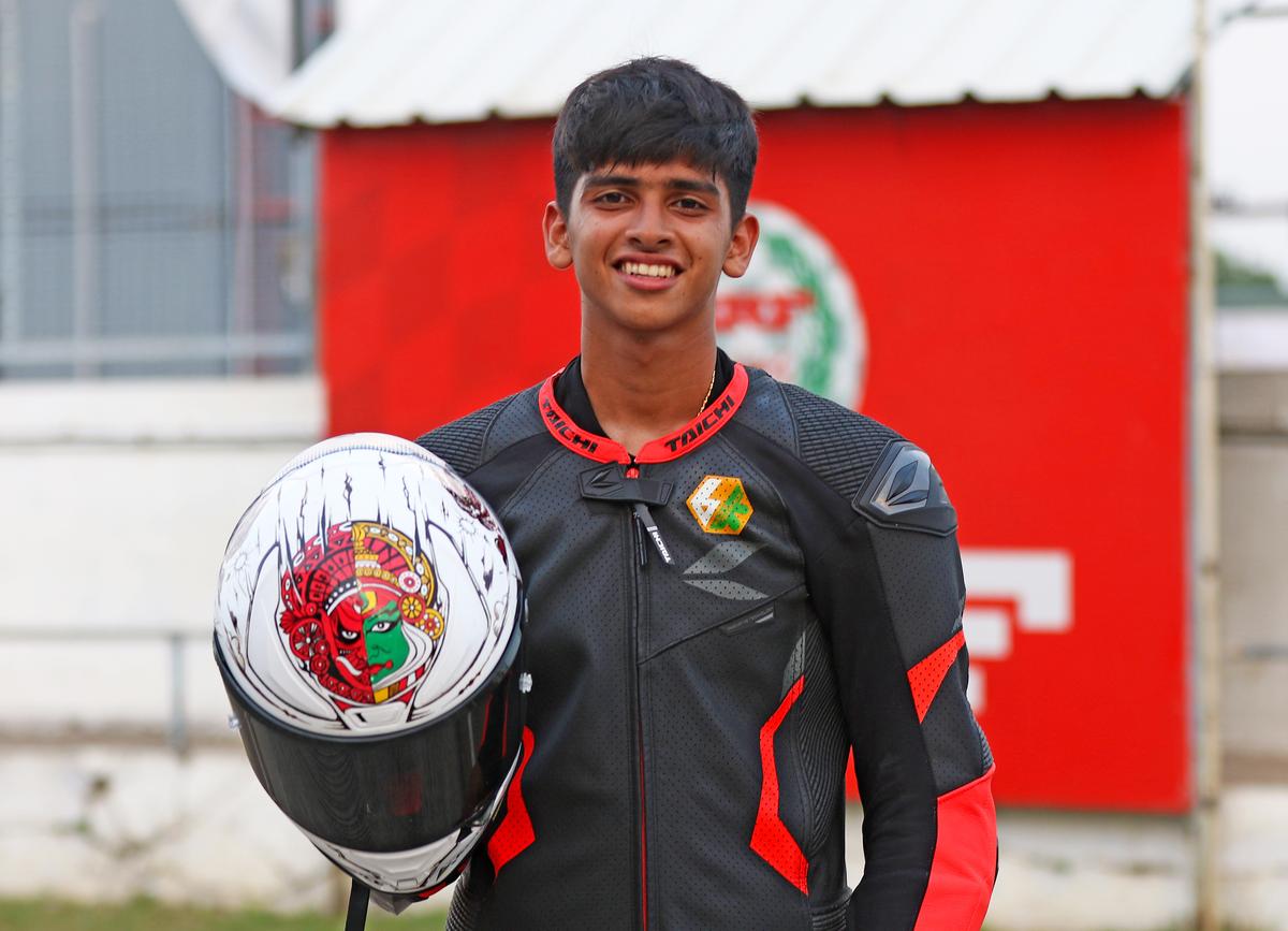 Savion Sabu, who qualified for pole position in the Pro-Stock 165-200cc class.