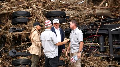 Trump tours Texas flood sites and defends officials amid mounting questions  about response - The Hindu