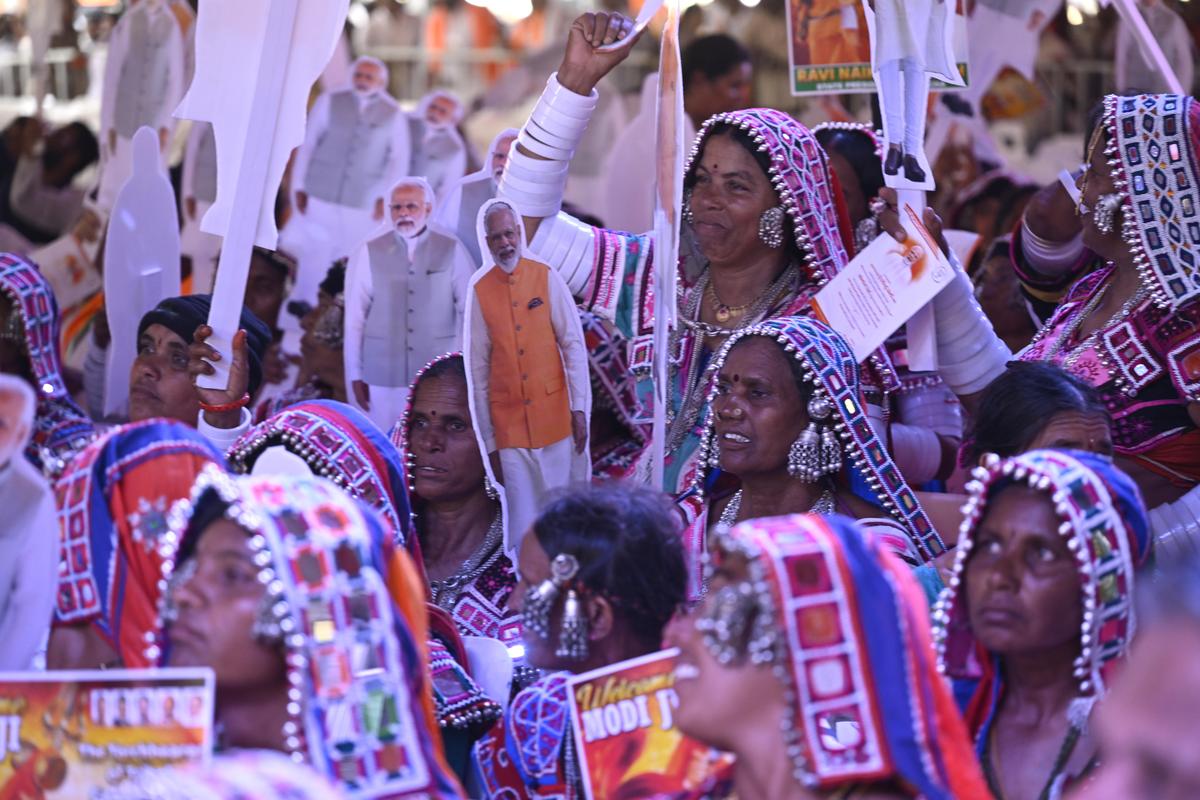 Supporters at Prime Minister Narendra Modi’s public meeting at Parade Grounds in Secunderabad on Sunday. Supporters at Prime Minister Narendra Modi’s public meeting at Parade Grounds in Secunderabad on Sunday.