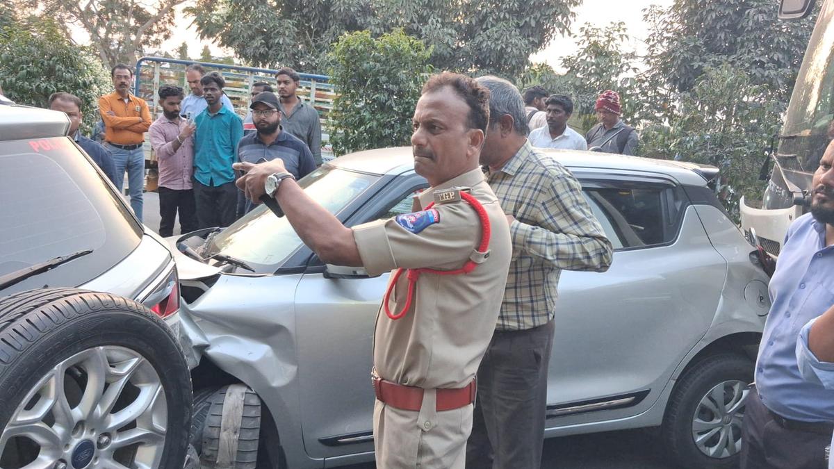 Multi-vehicle collision at Shamirpet junction