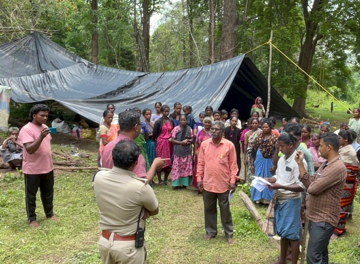 एक अधिकारी ने 7 जून, 2025 को कर्नाटक में नांगाहोल टाइगर रेवेवे में वन भूमि पर उन्हें क्लैम्स के साथ बीन के साथ बोल दिया है। 