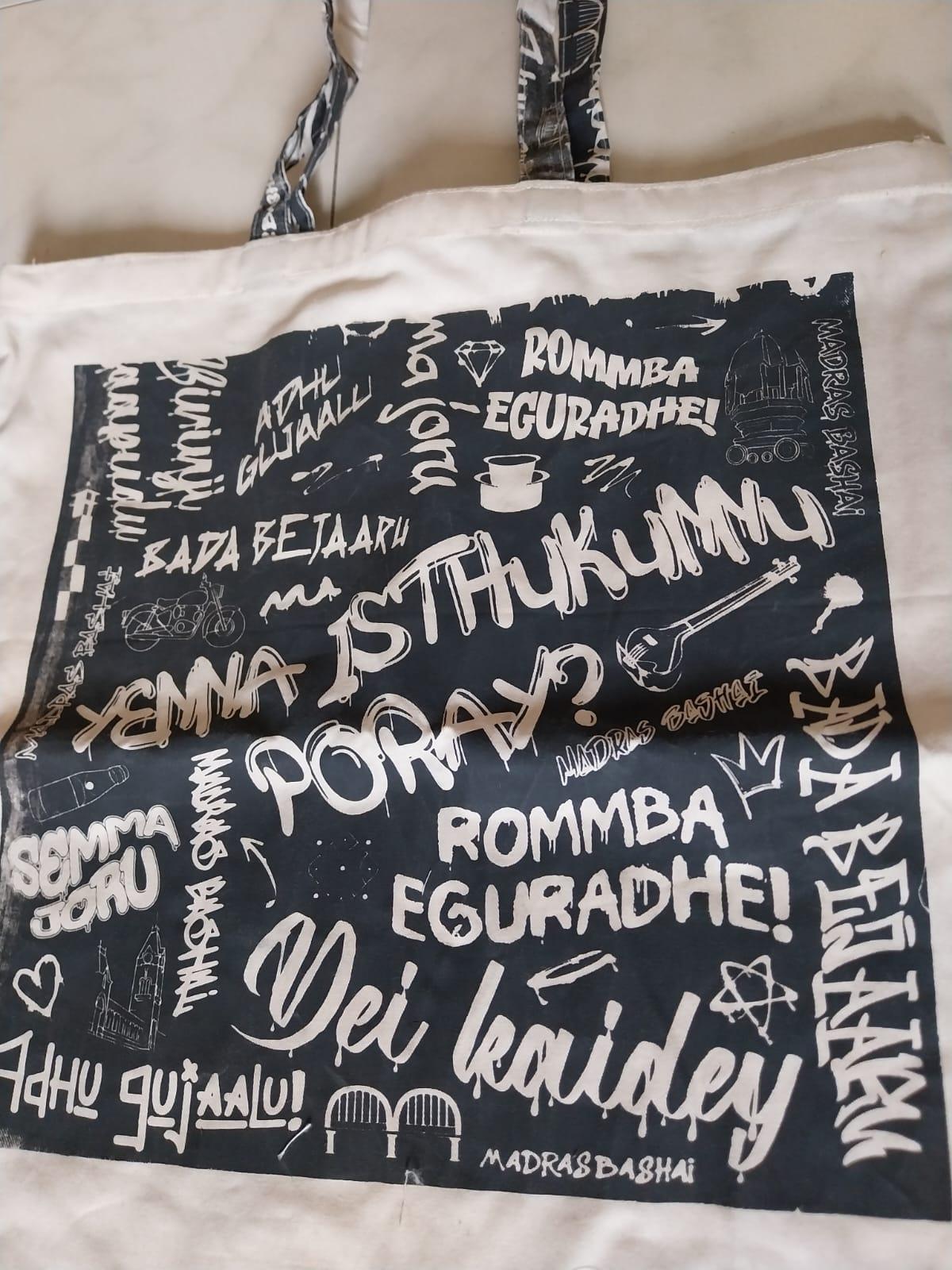 A bag from The Indian Twist which promotes art by the neurodivergent. A bag from The Indian Twist which promotes art by the neurodivergent.