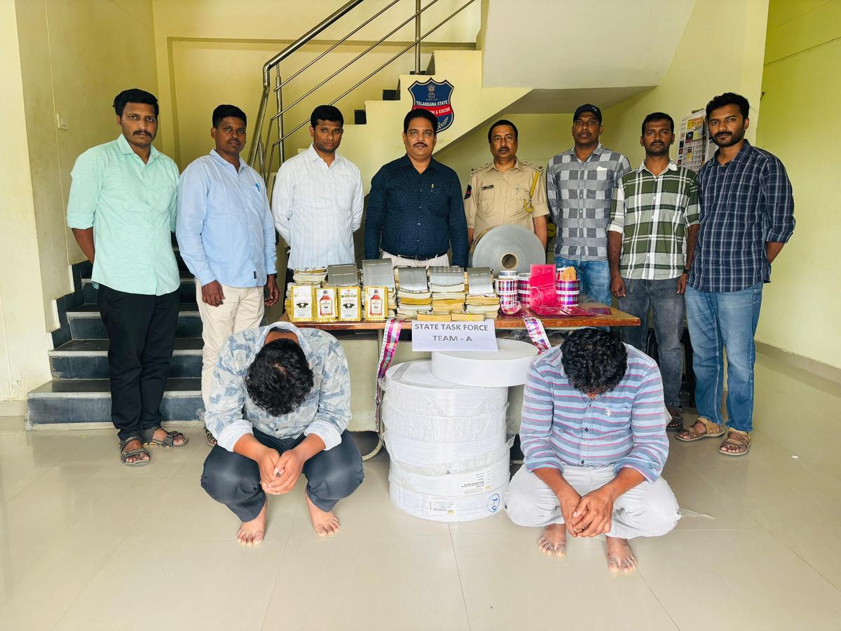 Gaddameedi Prakash and Niwavat Rajesh, both residents of Kushaiguda, who were arrested by the Excise enforcement team.