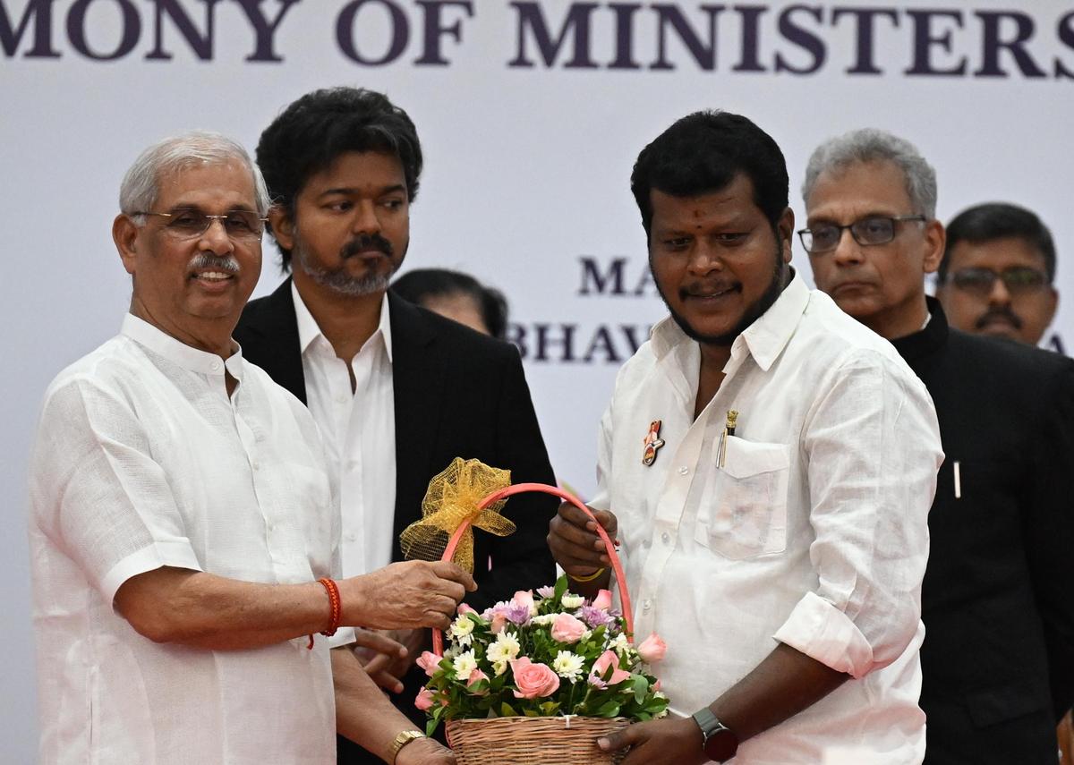 Erode East TVK MLA M. Vijay Balaji was sworn-in as Minister