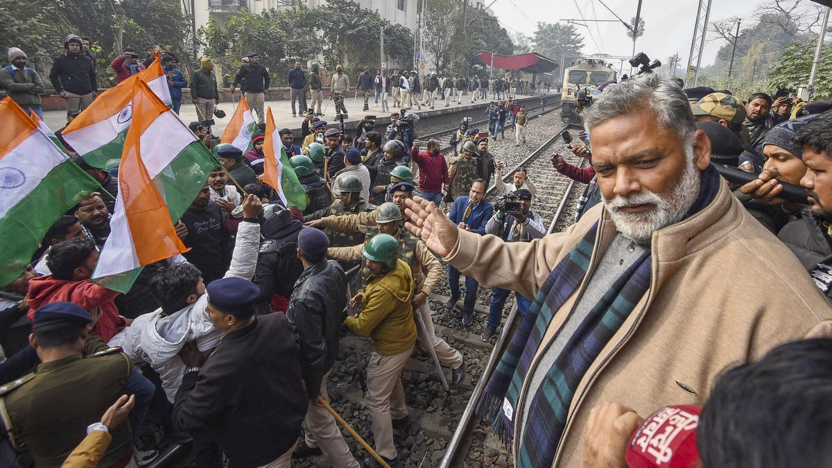 BPSC exam row: MP Pappu Yadav's supporters stage rail blockade in Patna