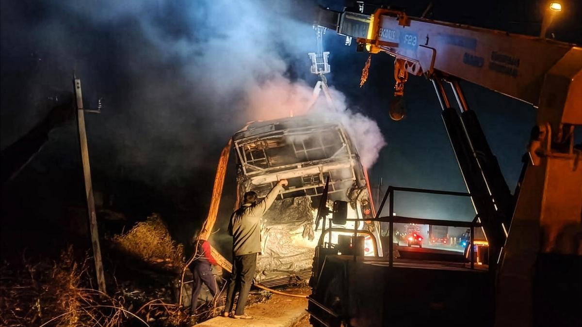 Private sleeper bus catches fire on Bengaluru outskirts, all passengers, crew  safe - The Hindu