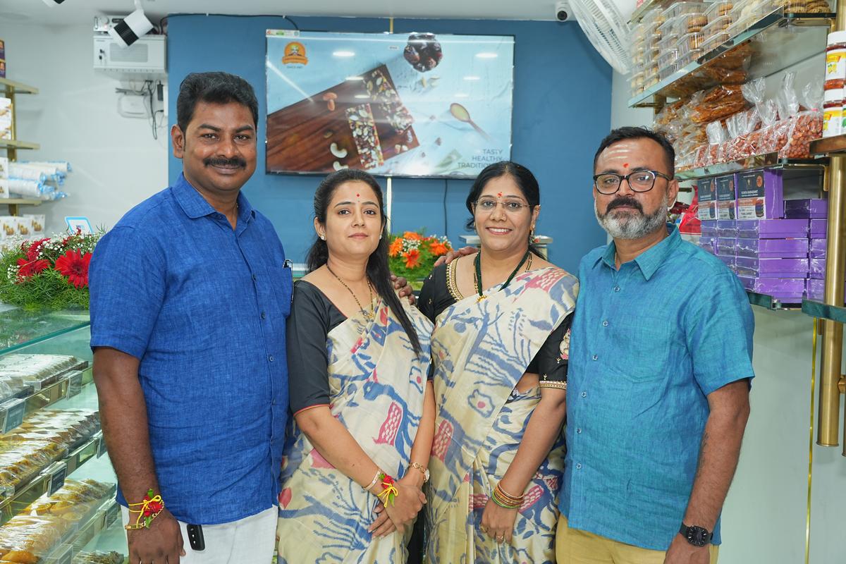 From left: Santosh and Lakshmi Aiholli with Sunil Nagathan and wife