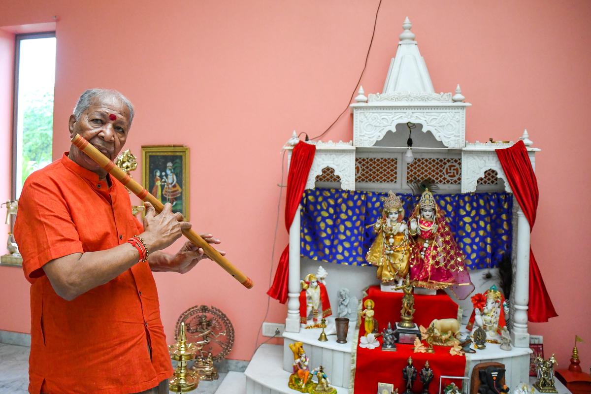 For Pt. Hariprasad Chaurasia playing the flute is like having a conversation with Krishna. The maestro in the prayer room of his Vrindaban Gurukul in Mumbai.