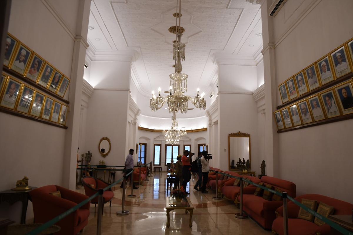 A view of the interior of Raj Bhavan in Bengaluru