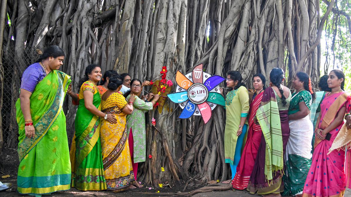 Nature lovers tie rakhi to 136-year-old banyan tree in Visakhapatnam ...