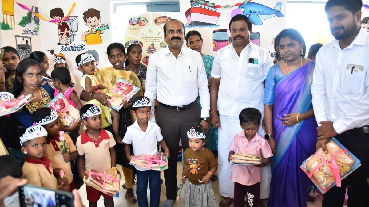 Anganwadi children get uniforms, educational aids