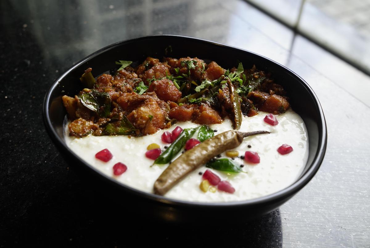Curd rice with aloo 65 at Kenny's Hyderabad 