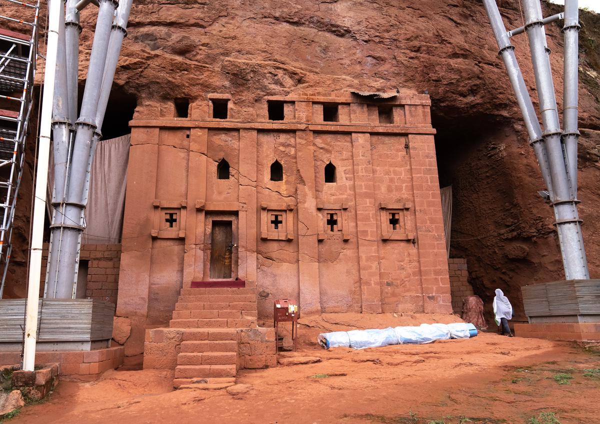 Biete Abba Libanos, one among the 11 rock-hewn churches at the World Heritage Site of Lalibela, Ethiopia. 