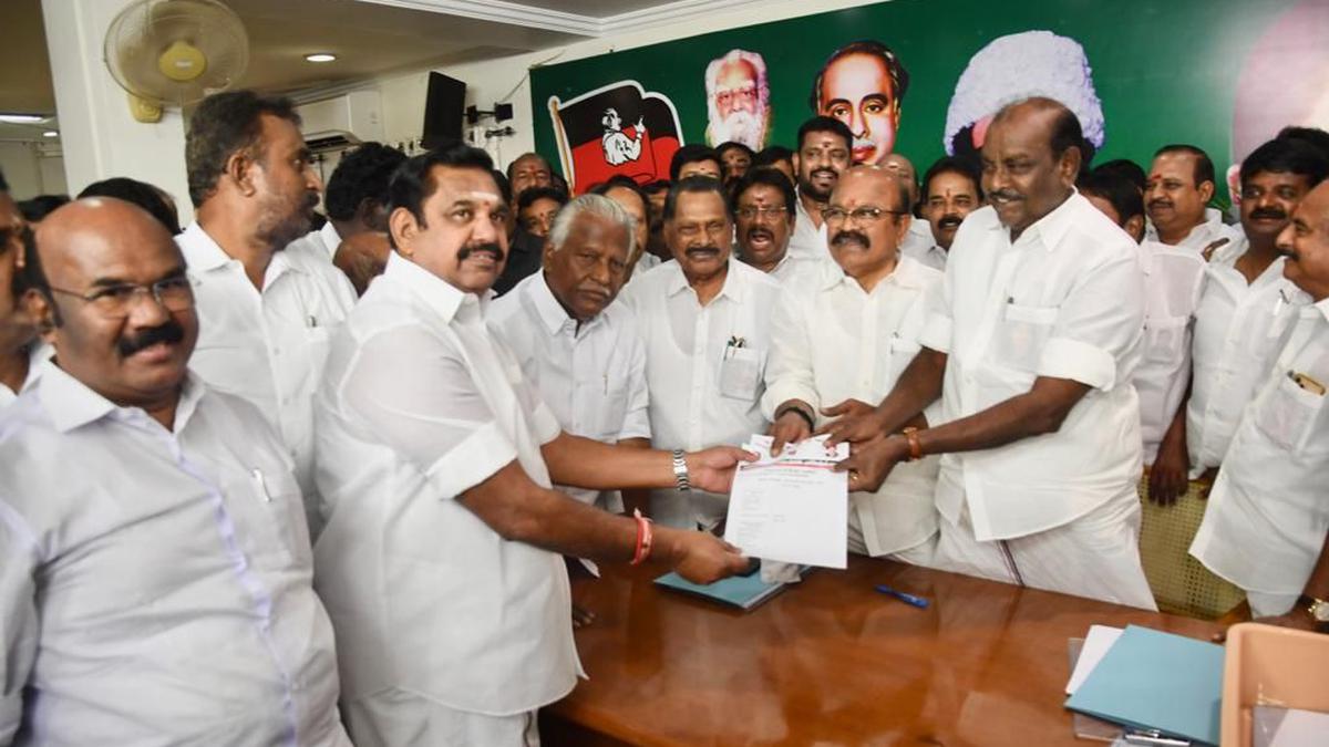 Edappadi K. Palaniswami files nomination papers for post of AIADMK’s general secretary