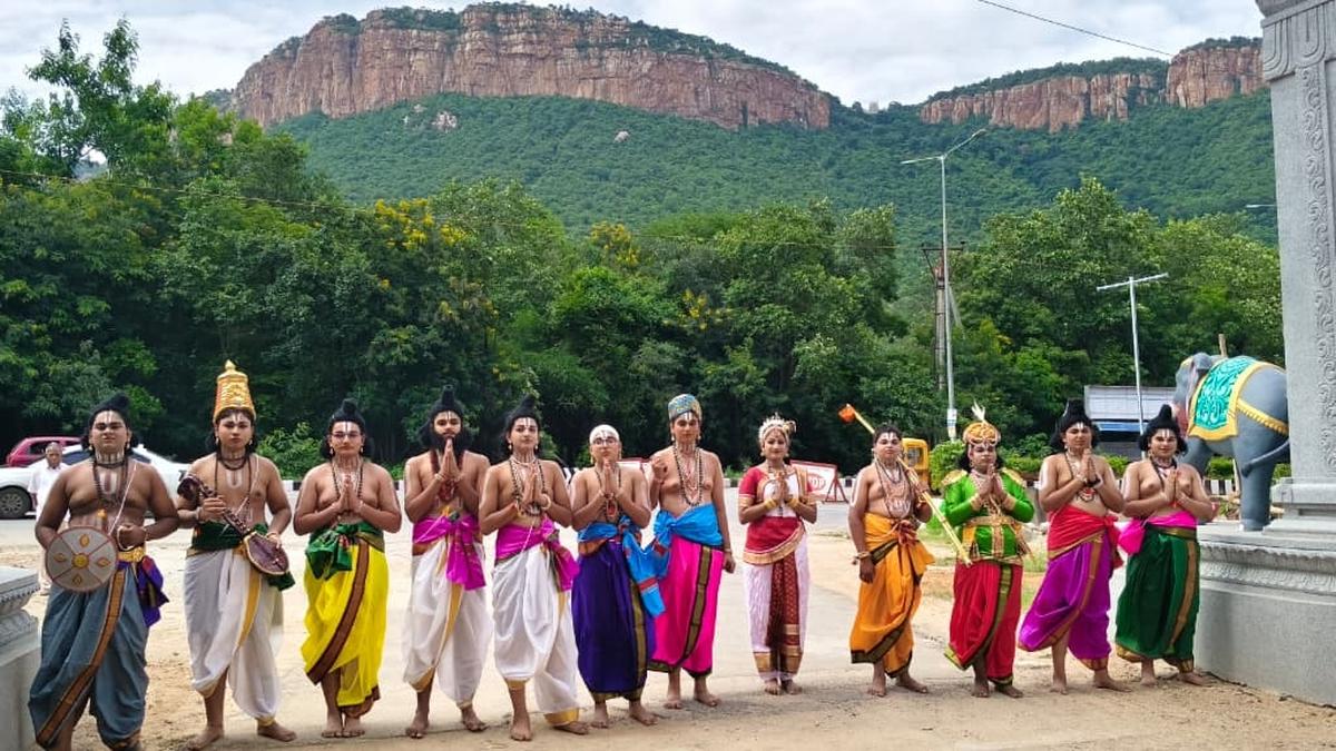 Students dress up as ‘Alvars’ during Srivari Salakatla Brahmotsavams in Tirumala
