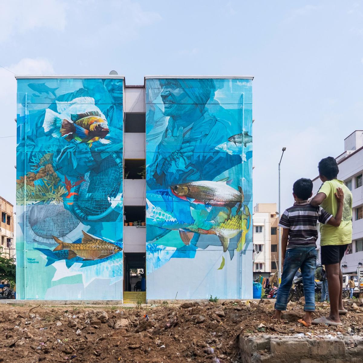 Malaysian street artist Andha Ras takes inspiration from the rich aquatic life in Tamil Nadu’s wetlands