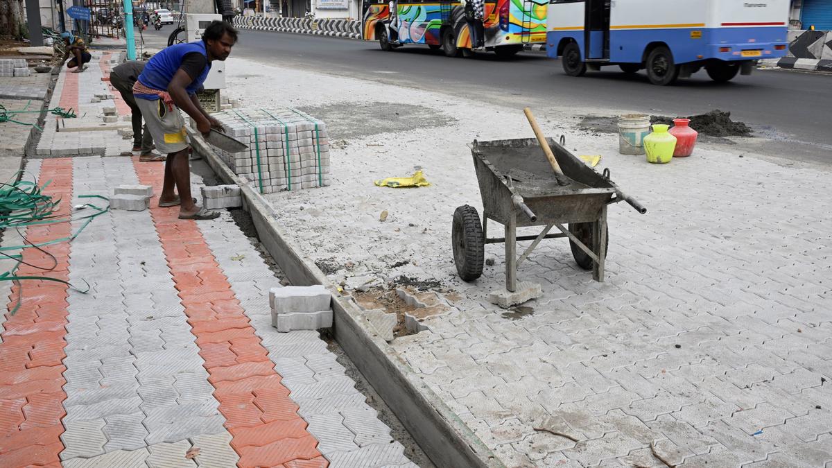 Development works on Perundurai Road nearing completion