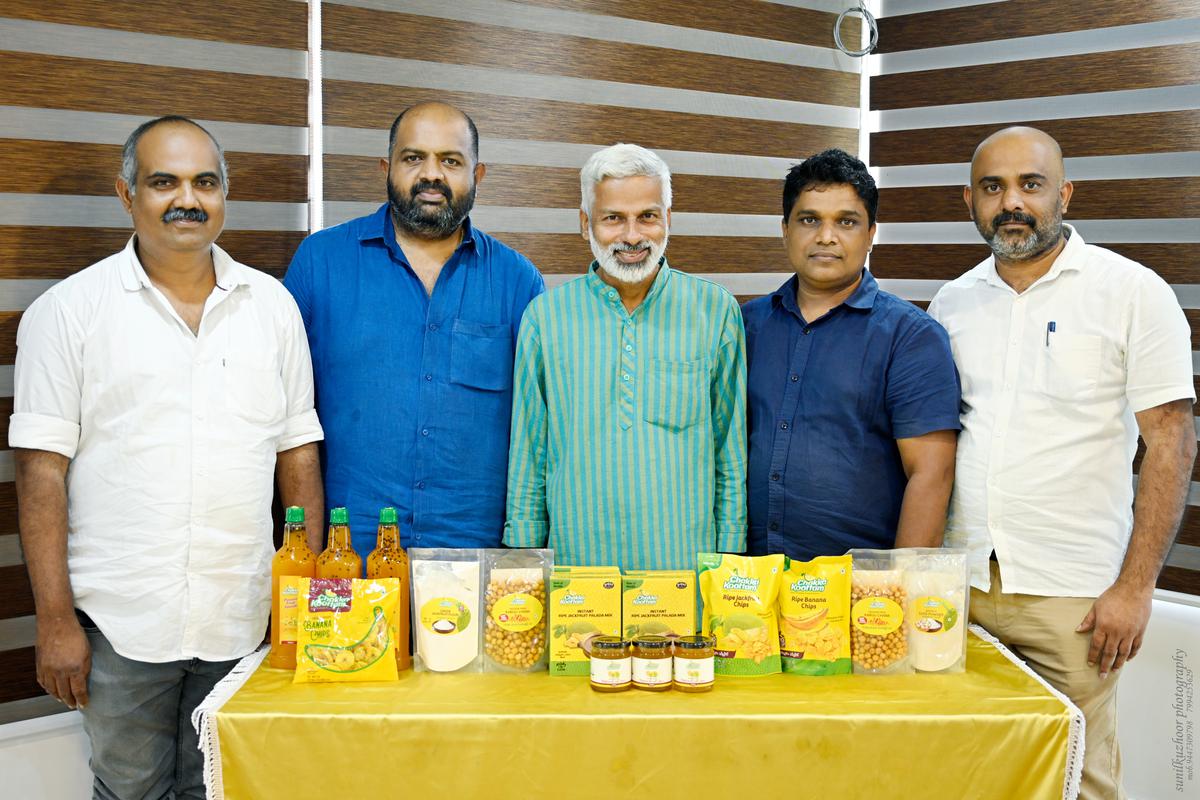 (From left) Vipin Kumar, Sabu Aravind, Anil Jose, Ashok Ram and Manu Chandran, five of the six founders of Chakkakkoottam International 