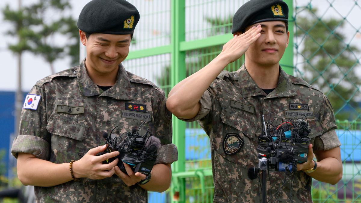 K-pop stars RM and V of BTS complete their mandatory service in South Korean military