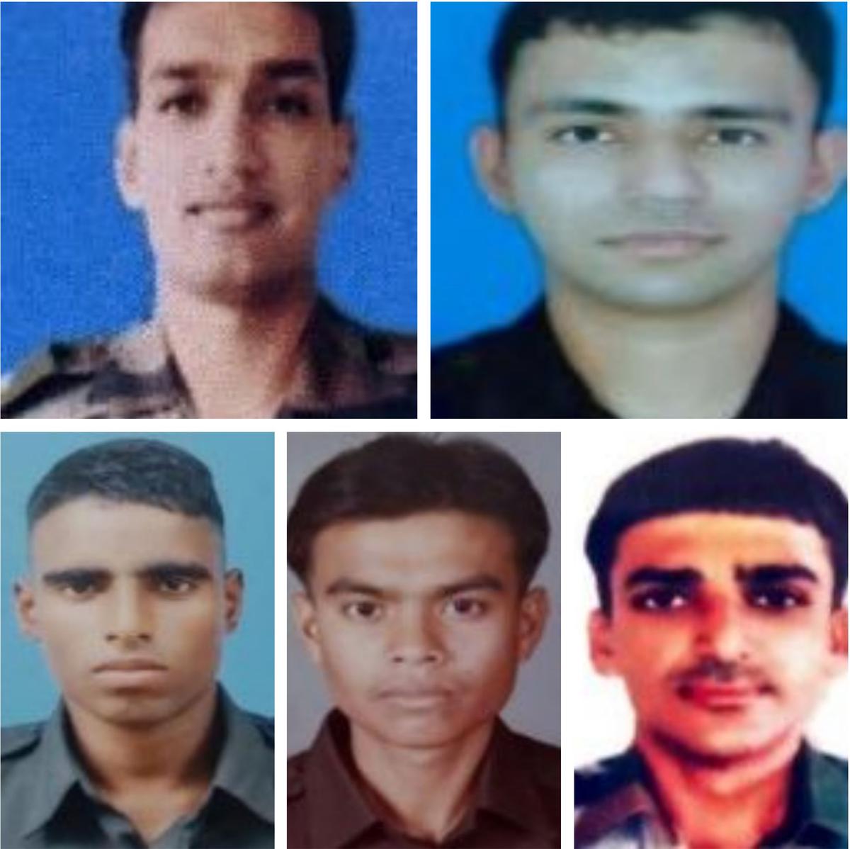 Five soldiers who were killed in the copter crash.