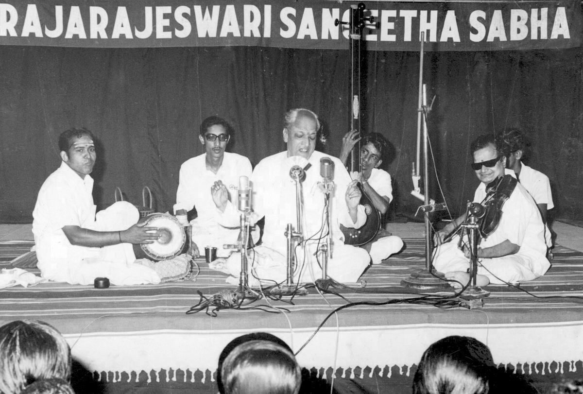 M.D. Ramanathan’s concert at the Rajarajeswari Sangeetha Sabha in Alleppey, Kerala. 