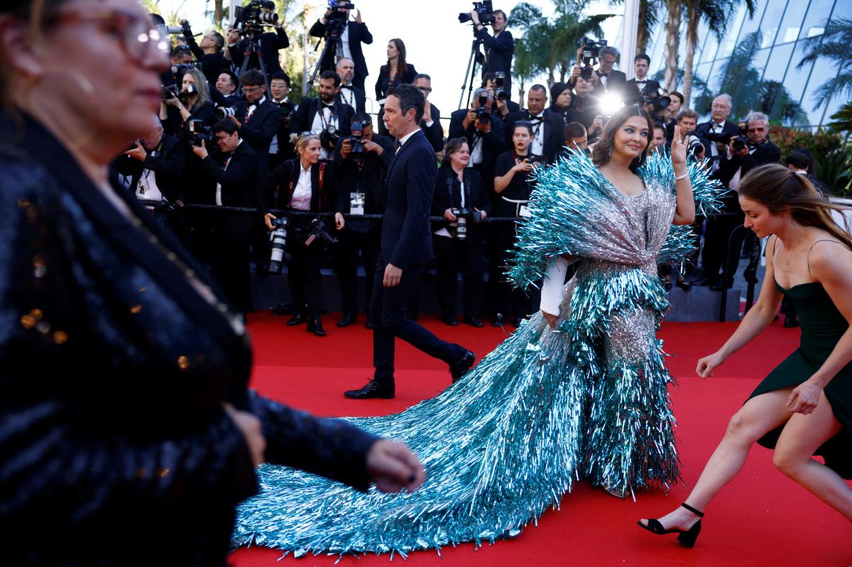 Aishwarya Rai poses on the red carpet during arrivals for the screening of the film 'Kinds of Kindness' in competition at the 77th Cannes Film Festival in Cannes, France, May 17, 2024. REUTERS/Clodagh Kilcoyne     TPX IMAGES OF THE DAY     