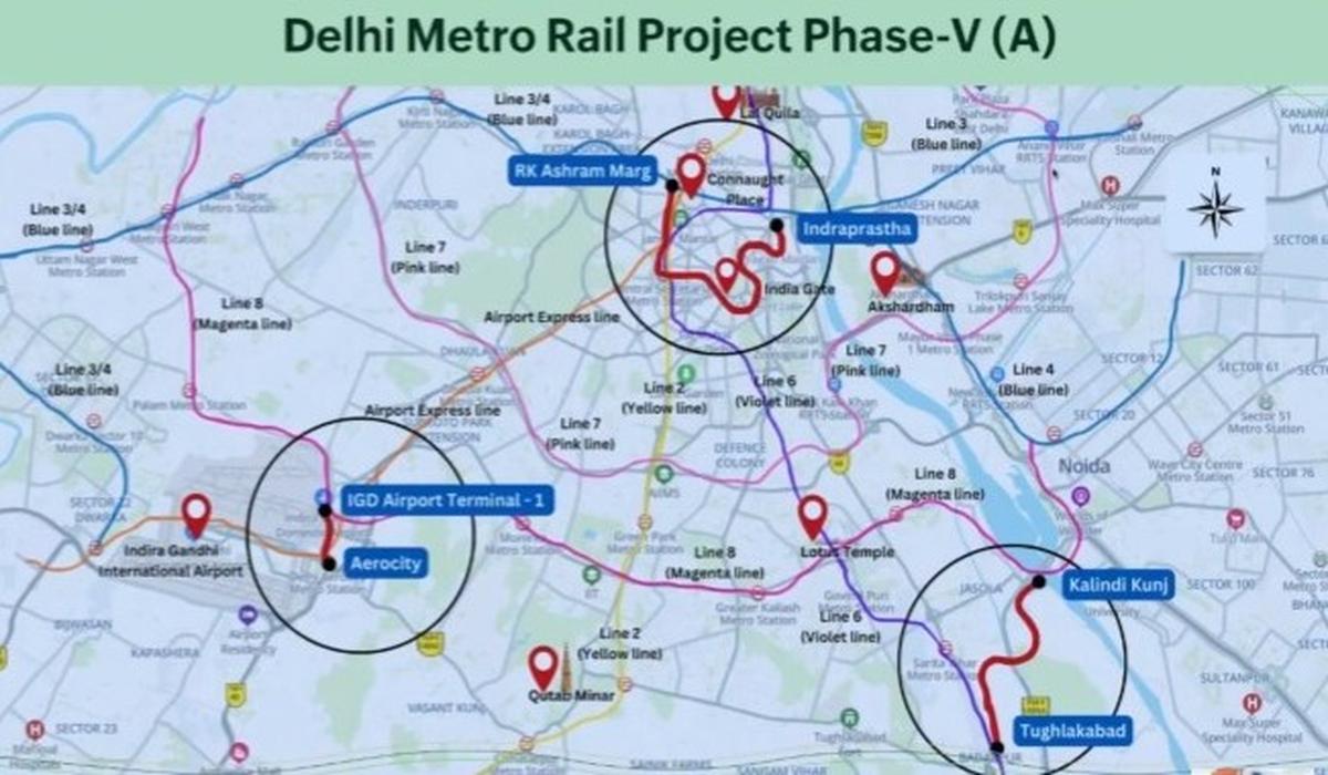Delhi Metro’s project 5-A will have three lines: Ramakrishna Ashram Marg to Indraprastha, Aerocity to Airport Terminal-1, Tughlakabad to Kalindi Kunj. Photo: YouTube