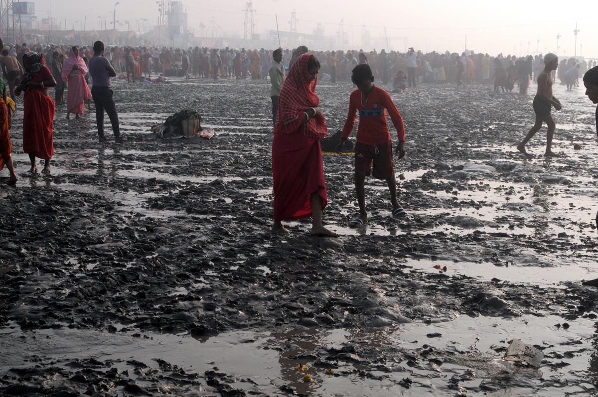 The beach outside the Kapil Muni temple on Sagar island has faced severe erosion due to rising sea levels.