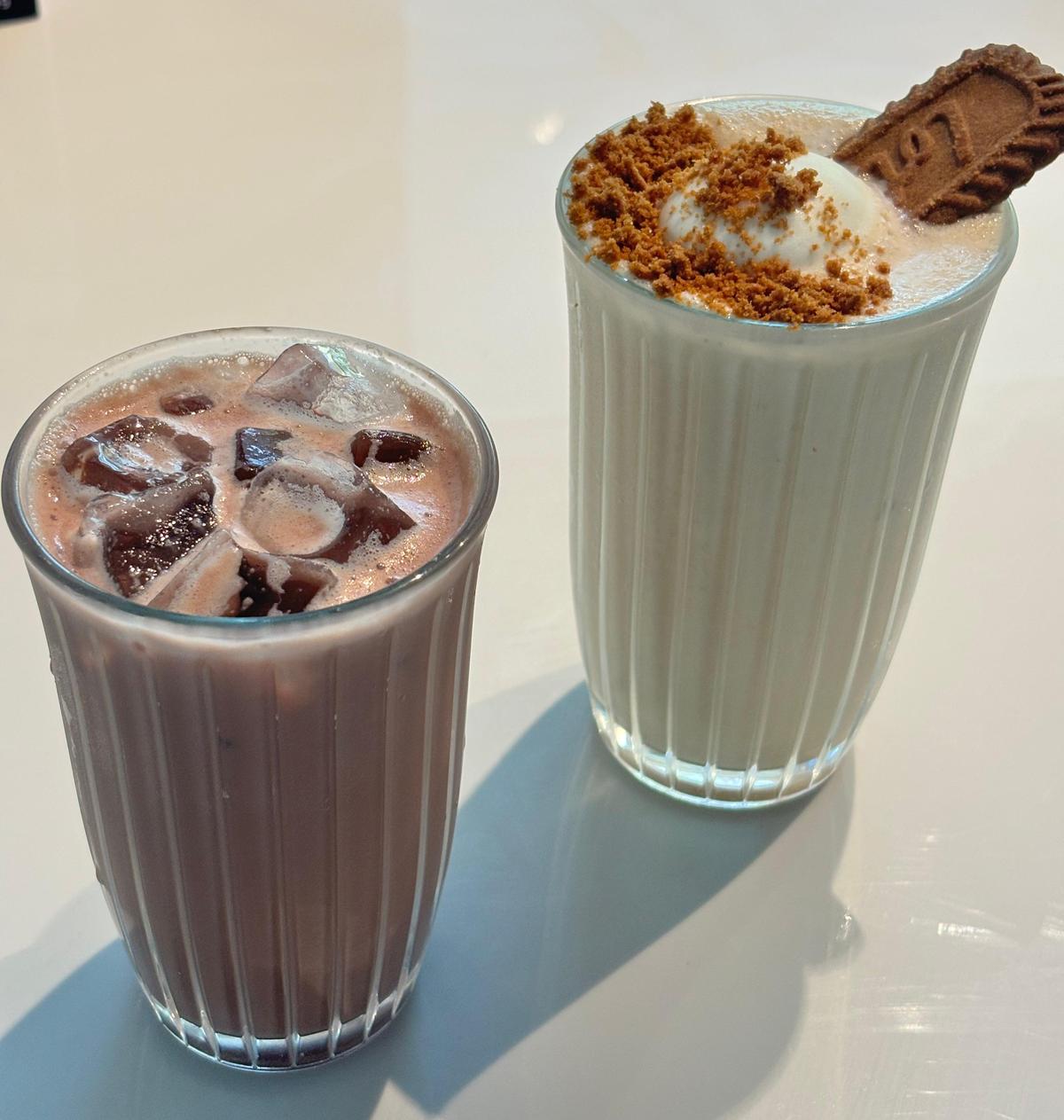 Red velvet shake and Lotus Biscoff shake Red velvet shake and Lotus Biscoff shake