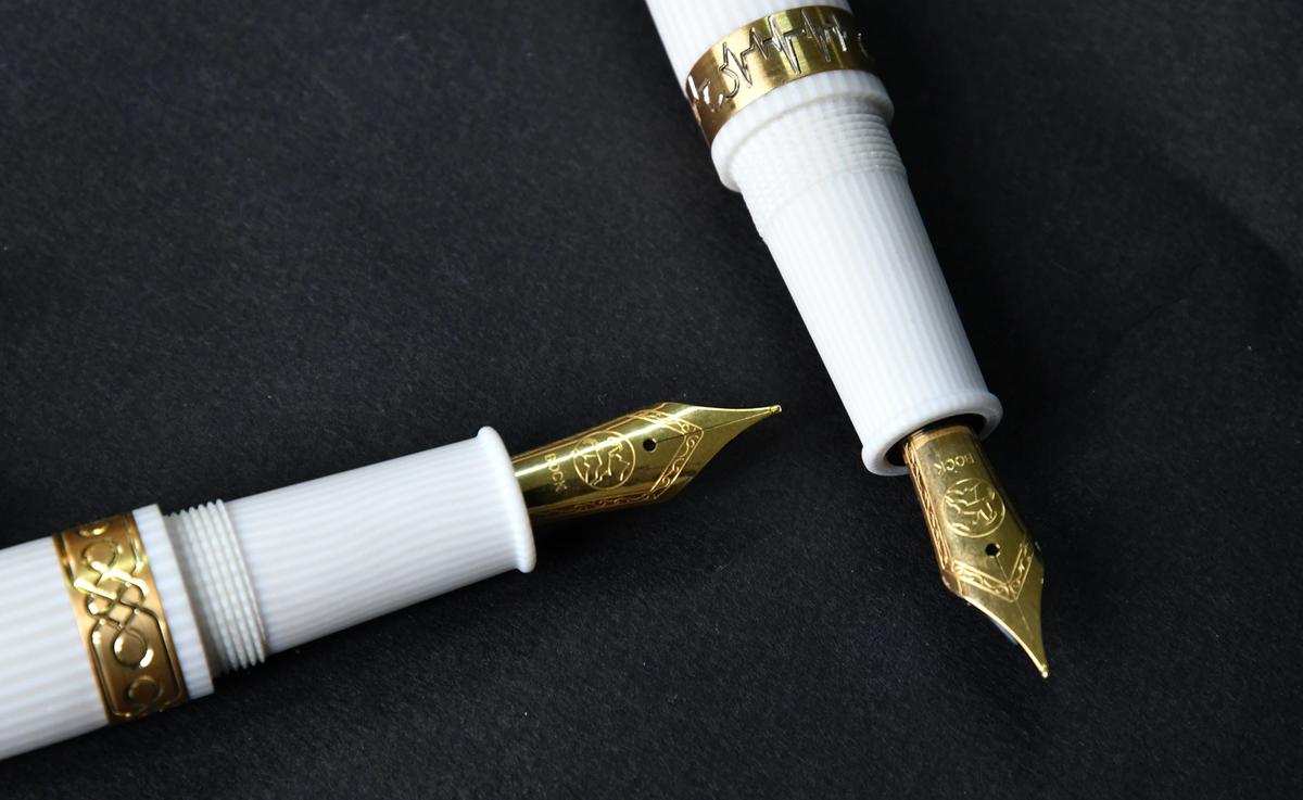 Handmade pens on display