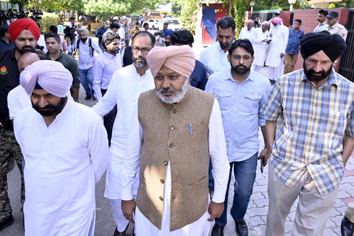 The Finance Minister of Punjab, Harpal Singh Cheema, after meeting Puran’s family, in Chandigarh.