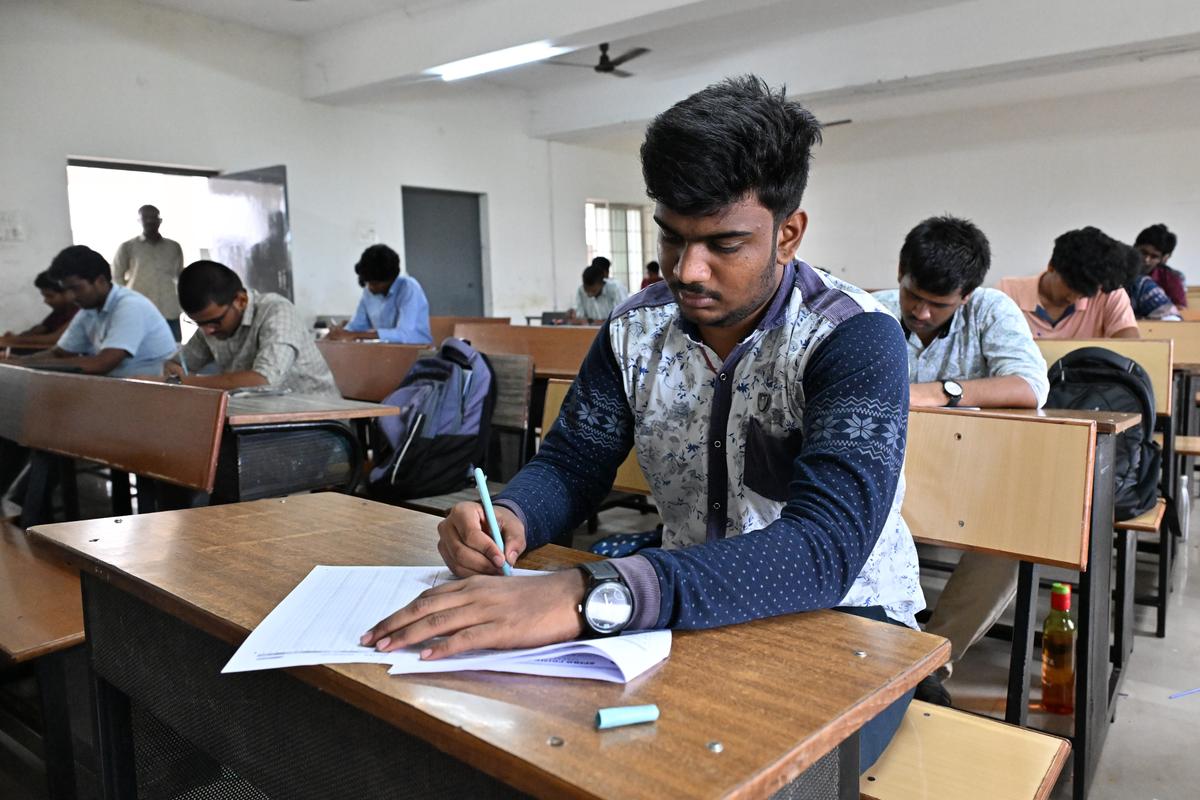 Students at the Spiro Prime Education Institute in Namakkal.