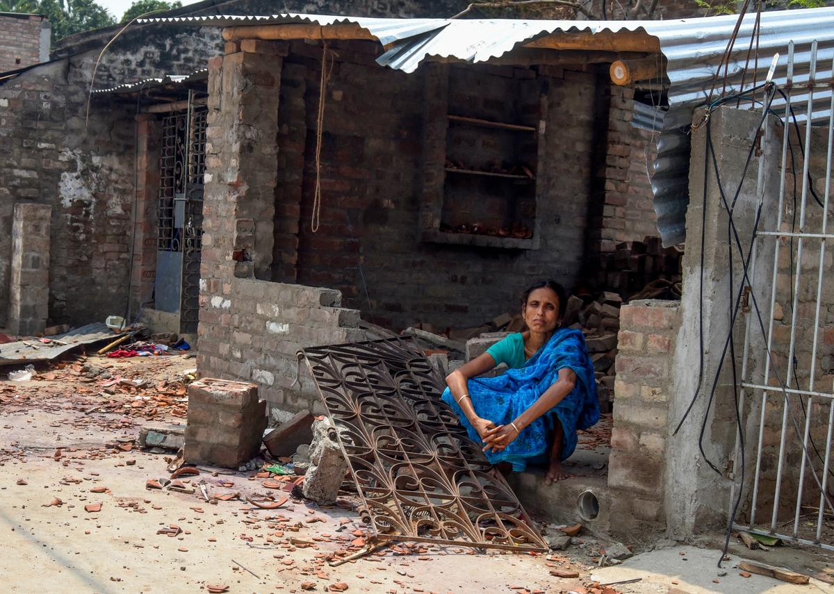 Several houses were set on fire in Dhulian municipality on April 11 and 12 when protests against the Waqf (Amendment) Act turned violent.