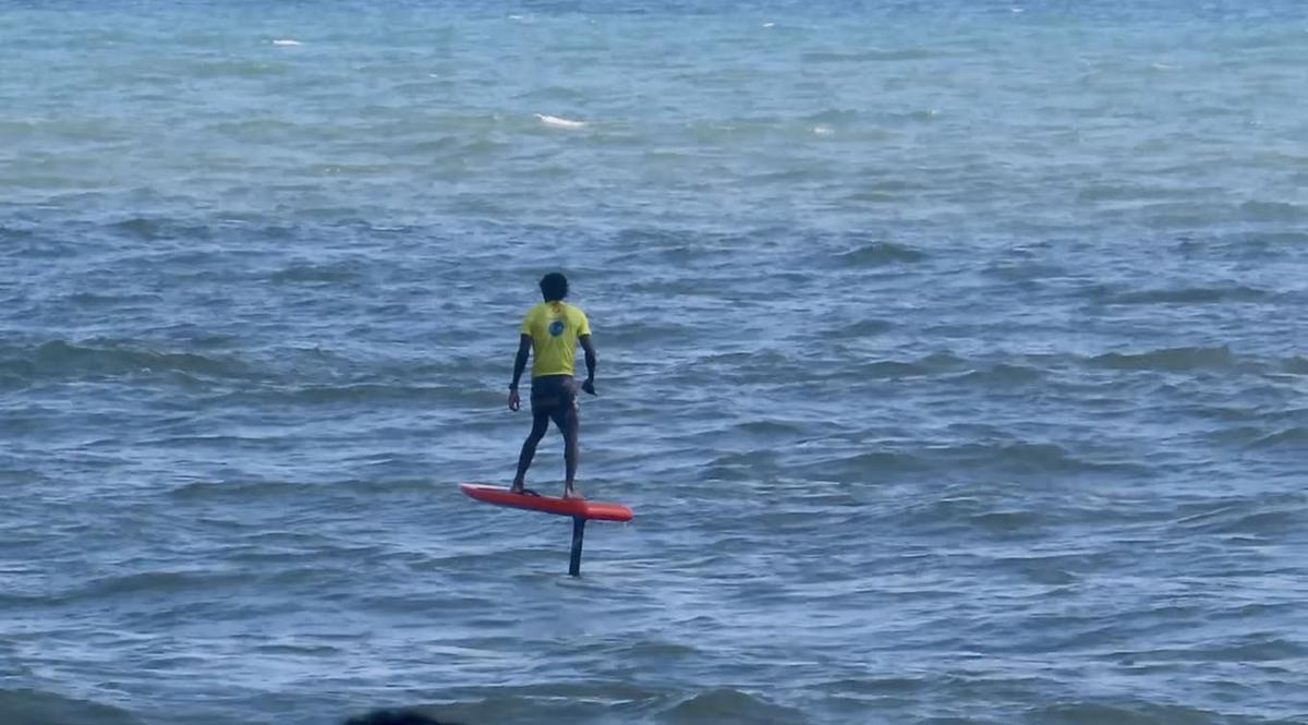 The Efoil Helps Elevate The Board Above Water 