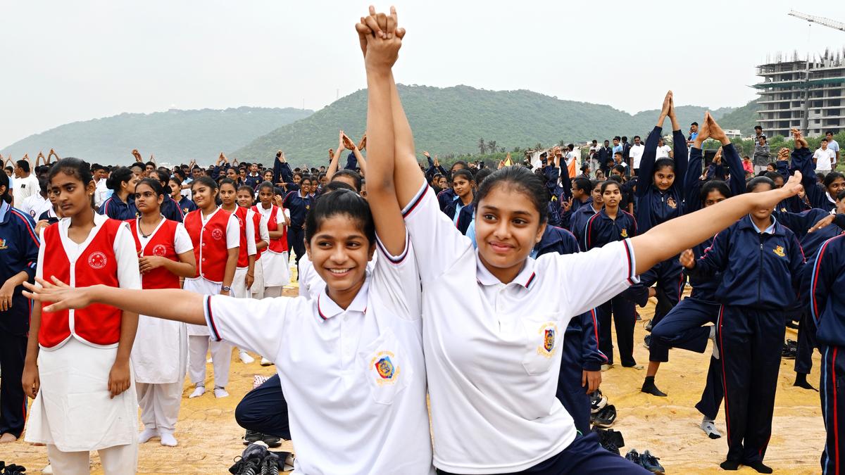 International Yoga Day celebrated with enthusiasm in Visakhapatnam