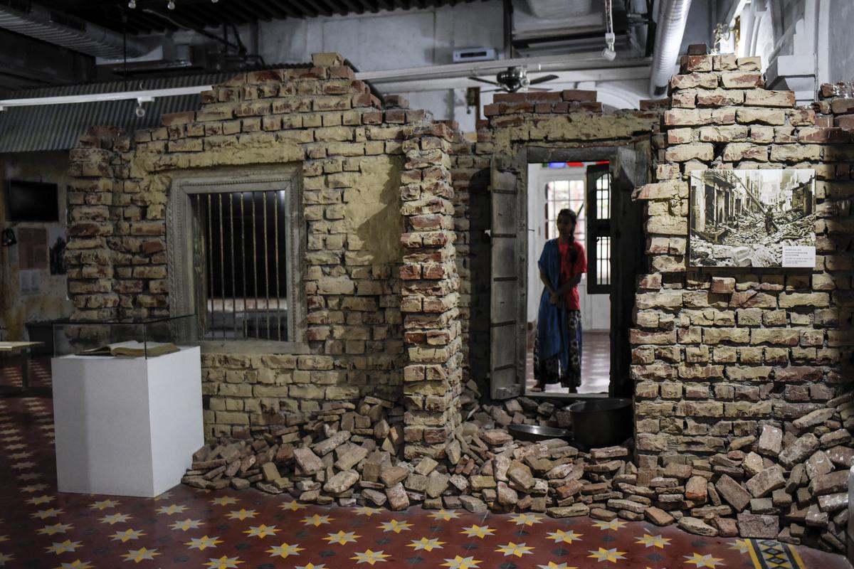 A re-creation of a jail cell at Partition Museum in Amritsar.