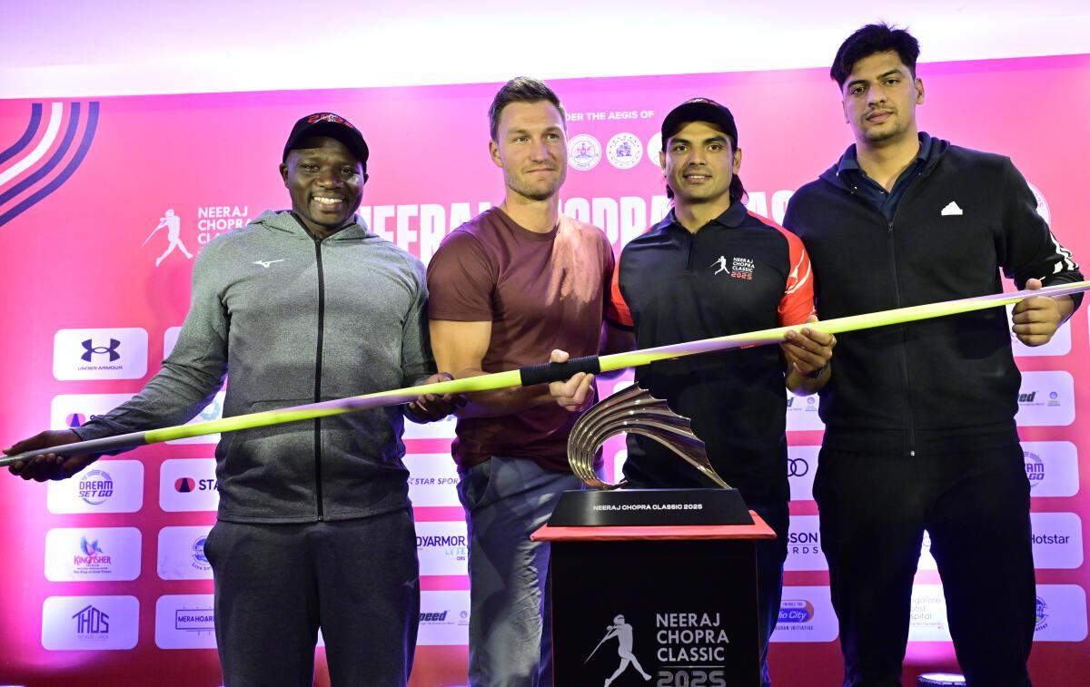 Brushing shoulders with the elite: The NC Classic offered Indian throwers such as Sachin Yadav (right) the opportunity to take on world class talent, including Julius Yego, Thomas Rohler and Neeraj himself. Brushing shoulders with the elite: The NC Classic offered Indian throwers such as Sachin Yadav (right) the opportunity to take on world class talent, including Julius Yego, Thomas Rohler and Neeraj himself.