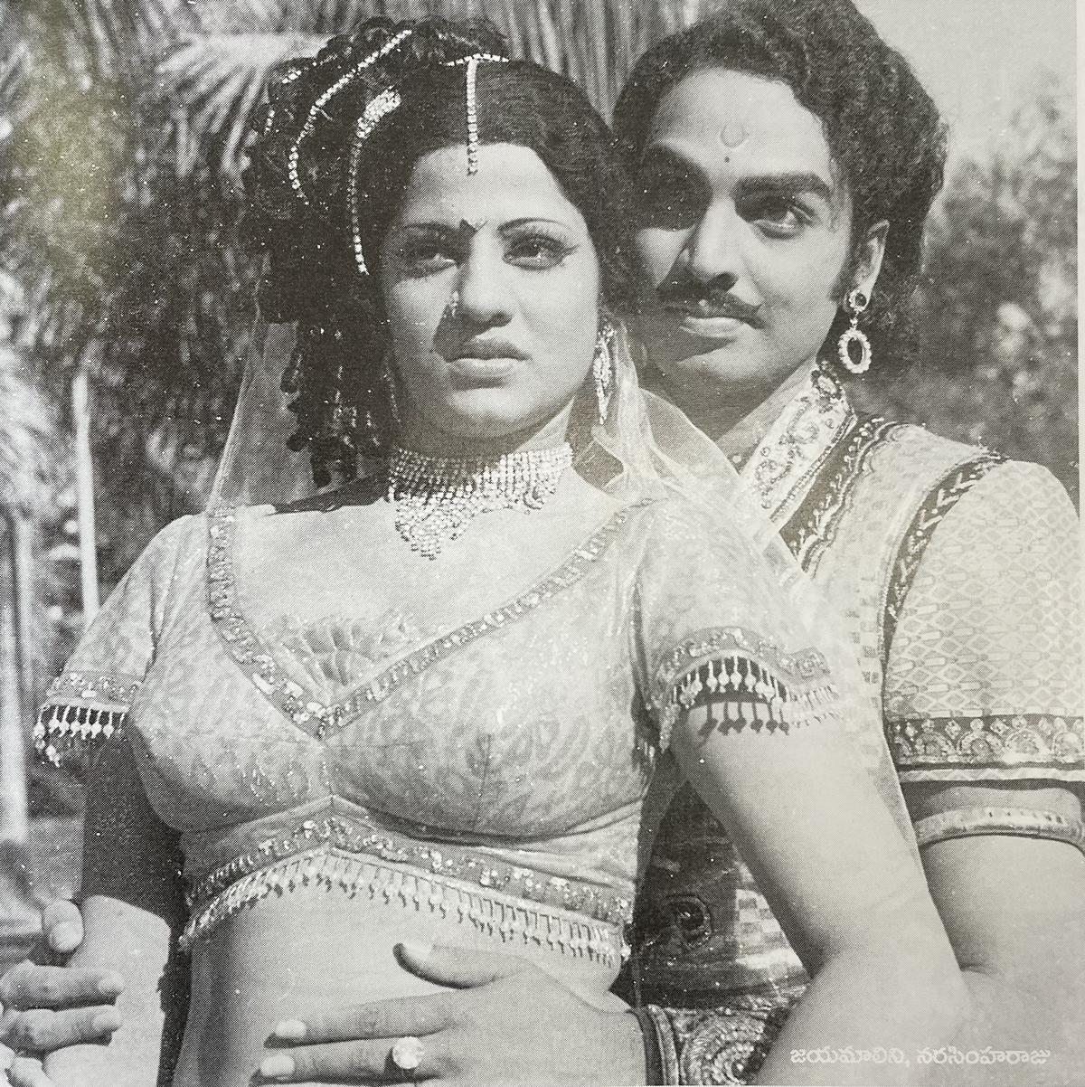 Jayamalini and Narasimharaju in ‘Jaganmohini’, the all-time popular movie by Vittalacharya