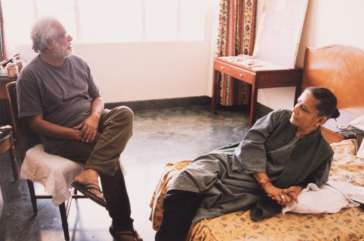 Madhvi Parekh with her artist husband Manu Parekh.