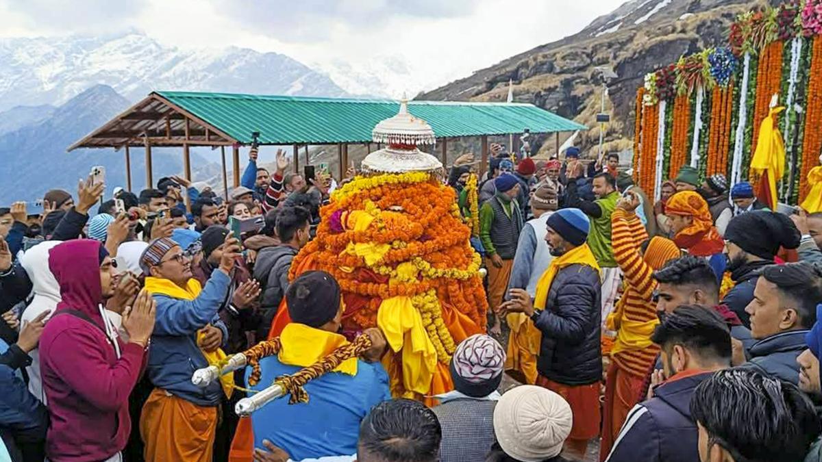 People gather during the opening of doors of Shri Tungnath Mahadev Temple, one of the Panch Kedars, along with opening of the Kedarnath temple, in Rudraprayag district, Uttarakhand. People gather during the opening of doors of Shri Tungnath Mahadev Temple, one of the Panch Kedars, along with opening of the Kedarnath temple, in Rudraprayag district, Uttarakhand.