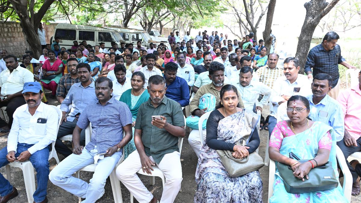 Revenue department staff stage sit-in protest in Thoothukudi