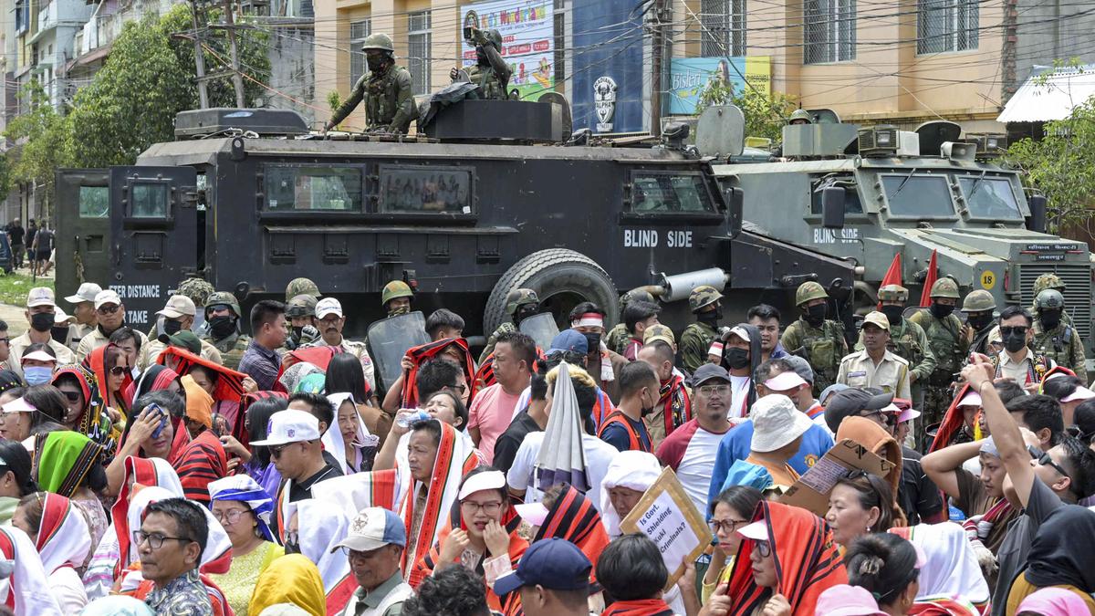 Naga body protests in Manipur capital Imphal demanding release of six civilians
