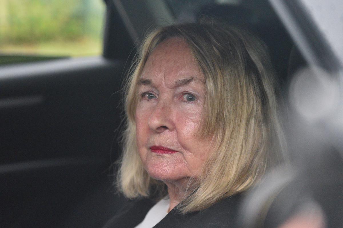June Steenkamp, mother of Reeva Steenkamp, arrives at Atteridgeville Correctional Centre to attend his parole hearing in Pretoria, South Africa March 31, 2023. 