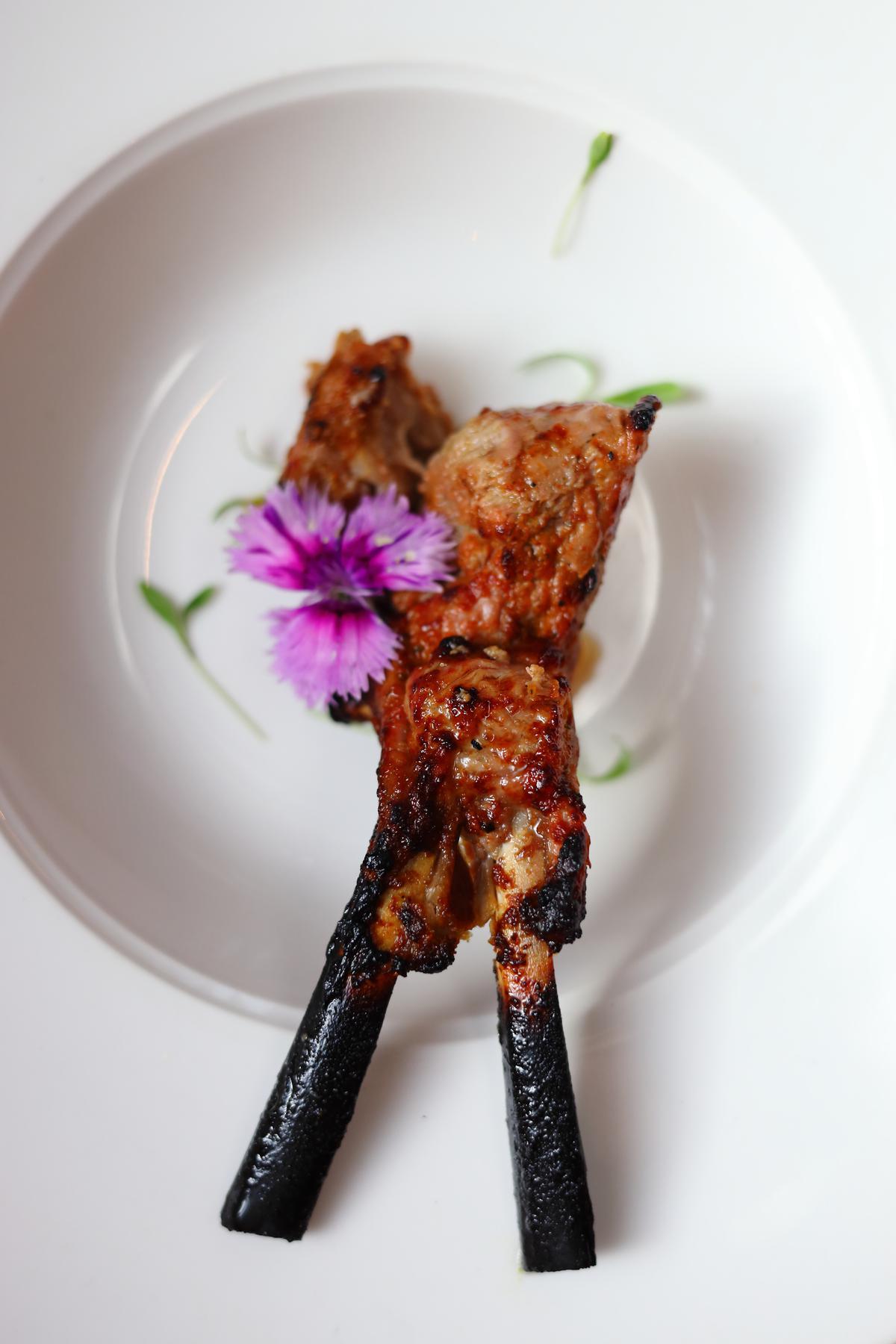 Bandra styled grilled lamb chop with bottle masala at Michael swamy Roseate pop-up