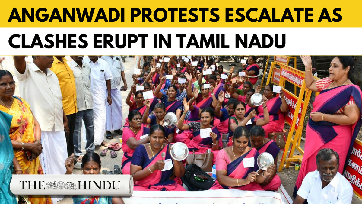 Watch: Anganwadi workers across T.N. intensify protest over pay and job regularisation