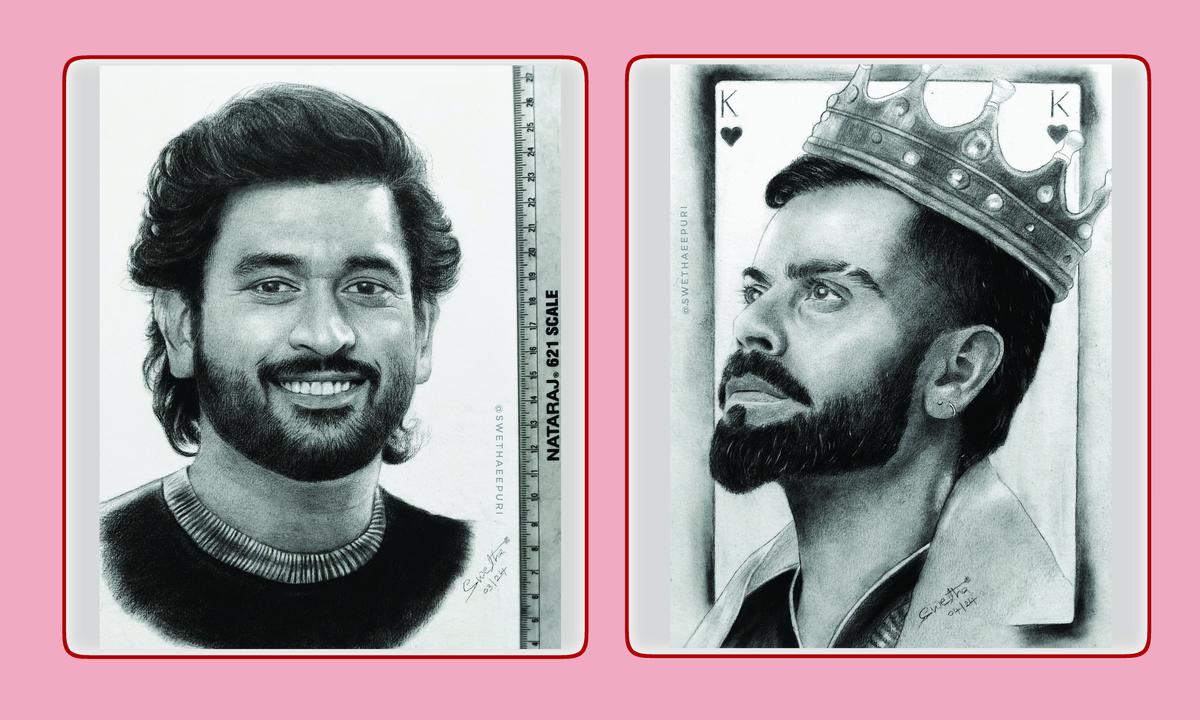 Sketches by Swetha Eepuri... MS Dhoni and Virat Kohli Sketches by Swetha Eepuri... MS Dhoni and Virat Kohli