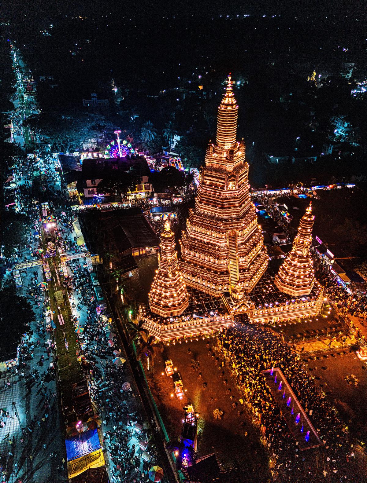 Drone shot of Kalyani ITI Durga puja