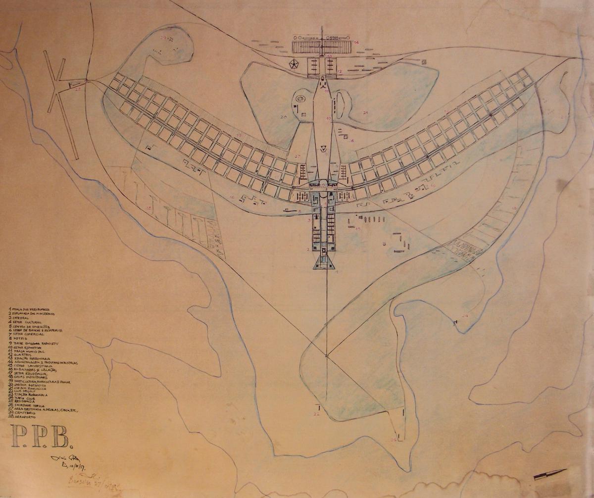 The ‘Plano Piloto’ or city plan for Brasilia, made by architect Lúcio Costa.