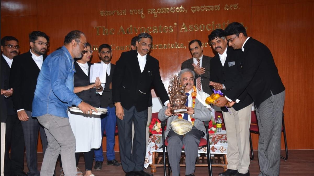 Chief Justice Anjaria felicitated in Dharwad
